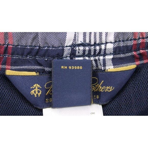 Brooks Brothers Men's Swim Trunks Blue Red Plaid Check Drawstring 6" Inseam Sz L - Picture 6 of 8